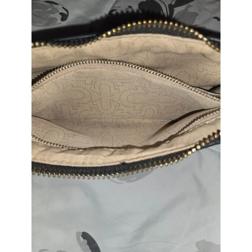 True Religion Black Patent Shoulder Bag Purse Studded Strap Zip Top Y2K Style
